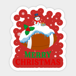 Merry Christmas Football Xmas Gift Sticker